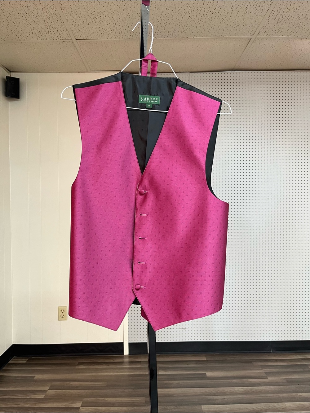 Ralph Lauren Raspberry Dotted Formal Vest